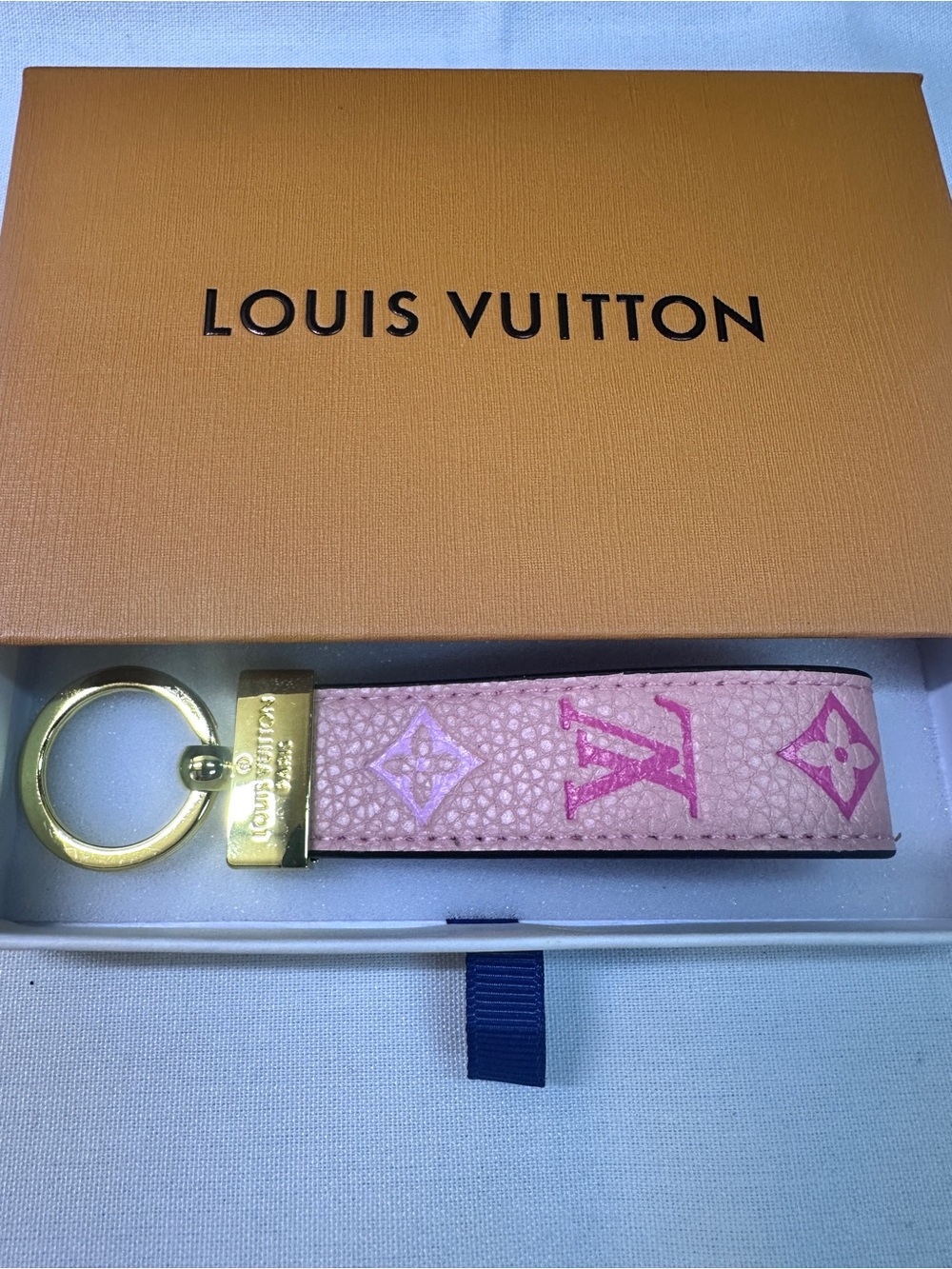 Louis Vuitton Pink Monogram Leather Key Ring with Gold Hardware - Picture 5 of 5